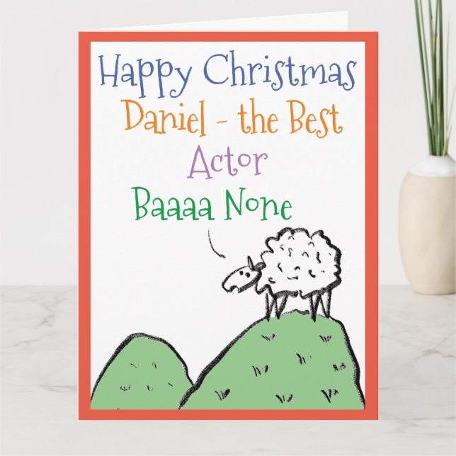 Ovelha Design Feliz Natal para um Cartão de Ator (Frente)