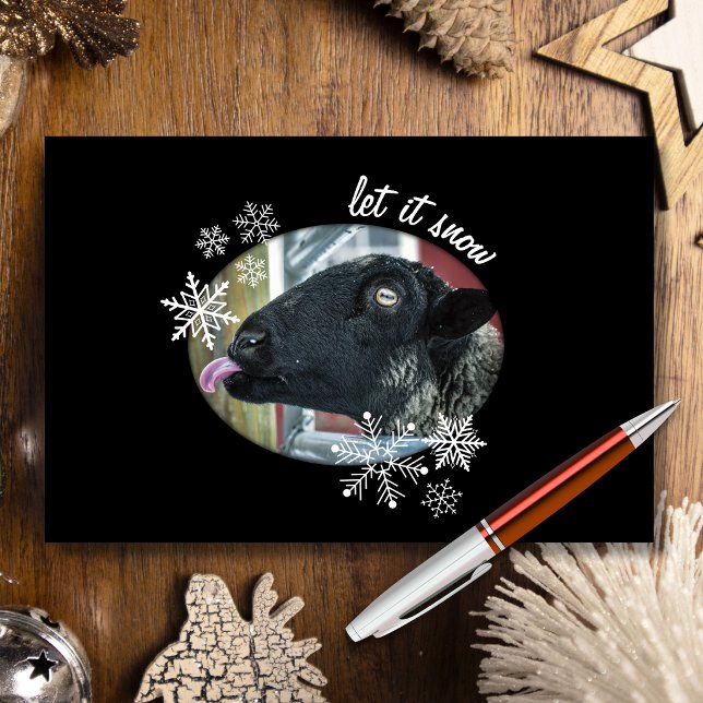 Ovelha Floco de Neve: Cartão de Boas Festas Deixe  (Send this sassy sheep to your favorite flakes this holiday season!)