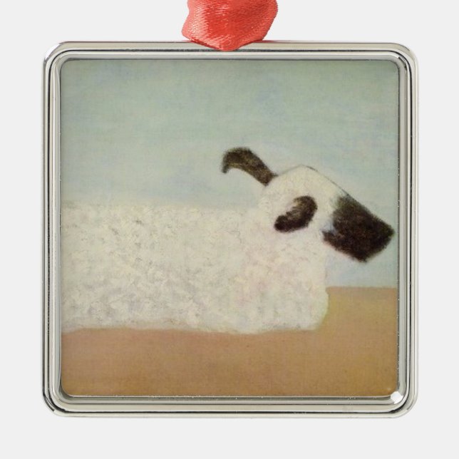 Ovelhas (por Milton Avery) Enfeite de Cerâmica (Frente)