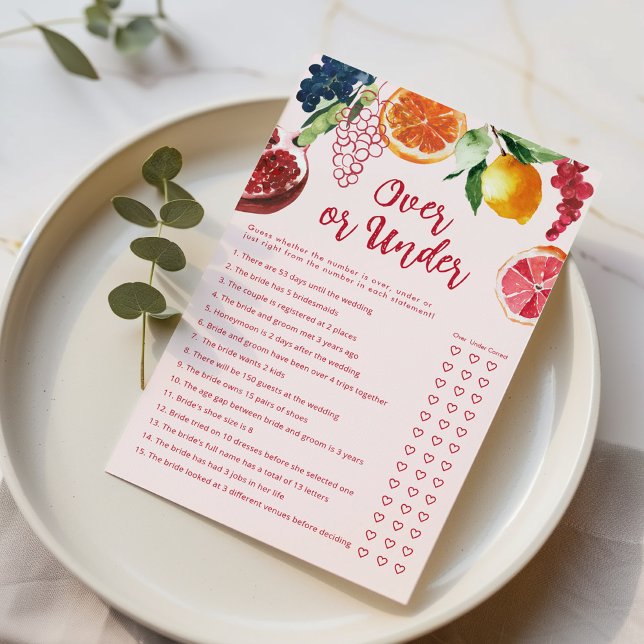 Over or Under Off the Market Bridal Shower game (Criador carregado)