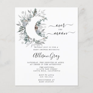 Over the Moon Baby Shower Budget Flyer