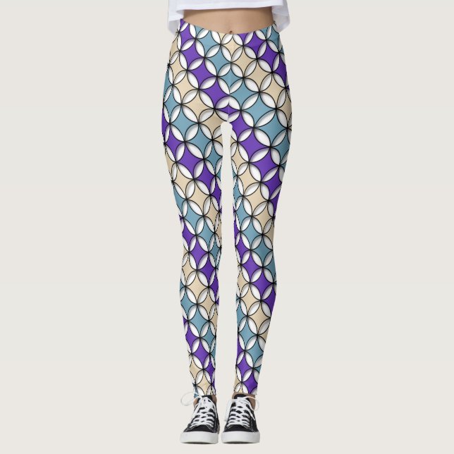 Overlapping Pastel Toned Circles Leggings (Frente)