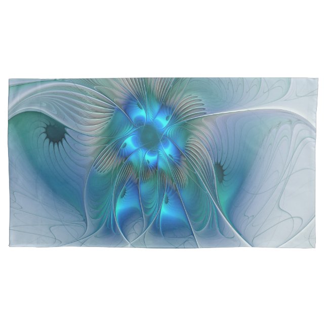 Ovinas de Pé, Fractal Turquesa Azul Abstrato (Frente)
