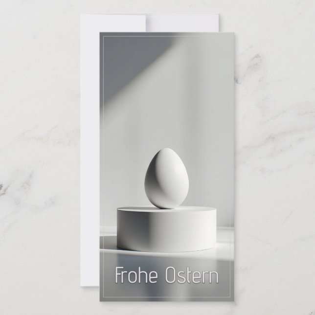 Ovo de Páscoa minimalista em pedestal moderno (Frente)