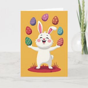 Ovos de Coelho Feliz Cartão de Primavera
