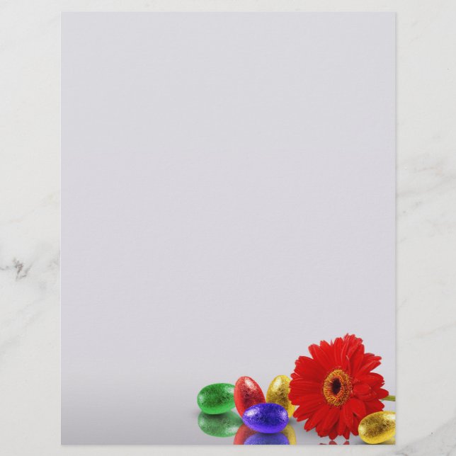 Ovos de Felz pascoa Coloridos com Gerbera (Frente)