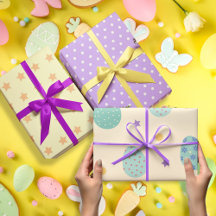 Ovos de Páscoa em cor pastel roxo, conjunto de 3