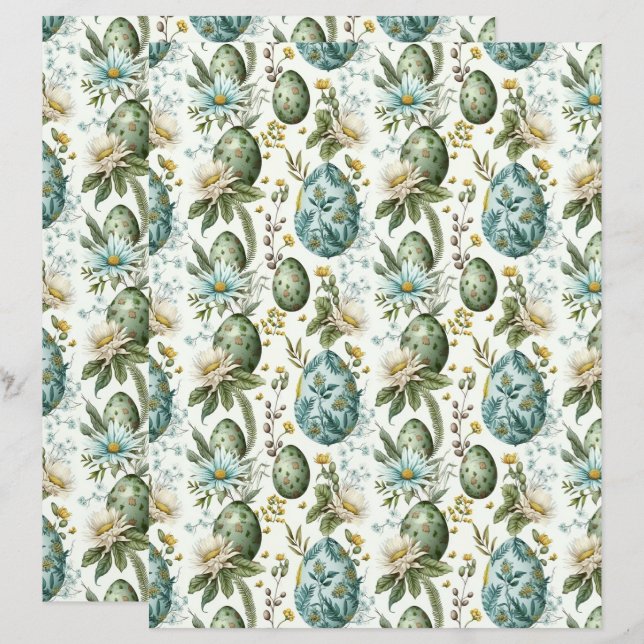 Ovos de Páscoa padrão nostálgico de colheita n.o 2 (Frente/Verso)