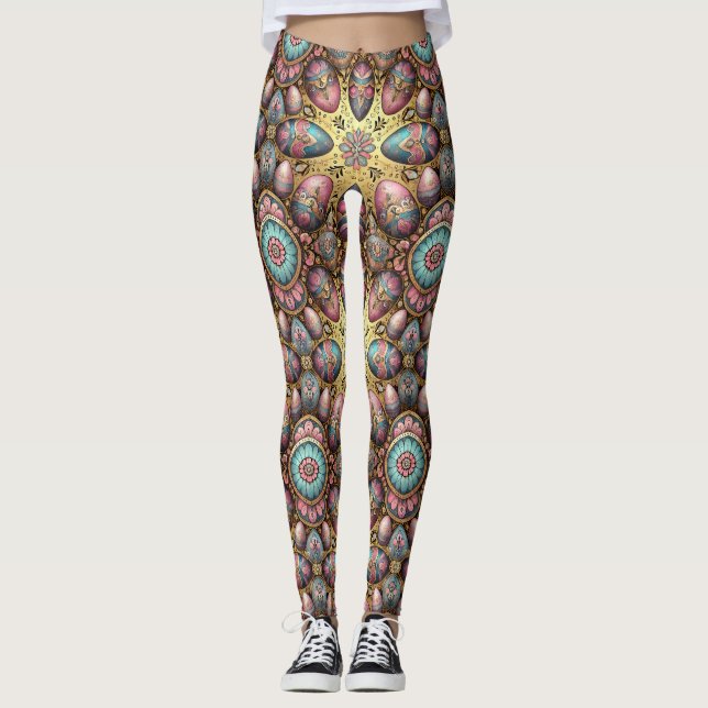 OVOS DE PÁSCOA ~ Pastel 3D ~ Leggings (Frente)