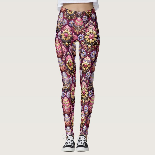 OVOS DE PÁSCOA ~ Raspberry Lavender 3D ~ Leggings (Frente)