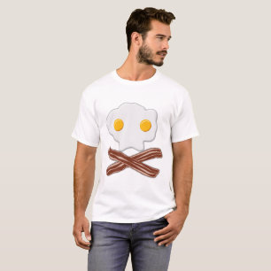 Ovos e Camiseta engraçada do crânio de Bacon