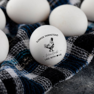Ovos Frescos de fazenda Carimbo Monograma Engraç
