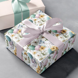 Ovos Minimalistas Florais | Papel de Embrulho de P