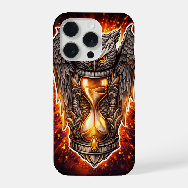 Owl and Hourglass – Hand-Drawn & Digital Art  (Verso)