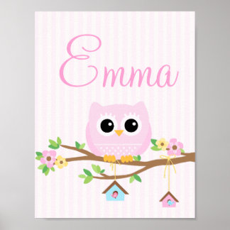 Owl Baby Girl personalizada poster