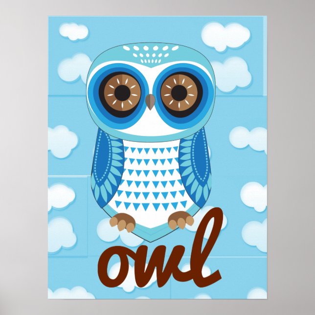 Owl Blue Poster com letra (Frente)