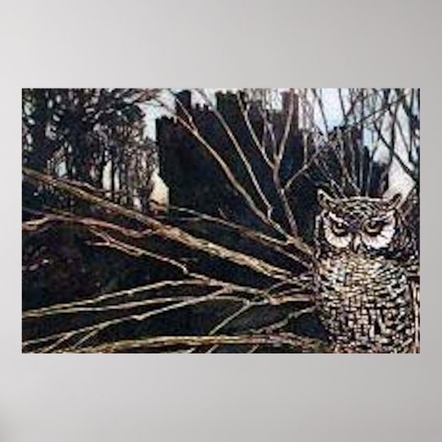 Owl Halloween Creepy Poster (Frente)