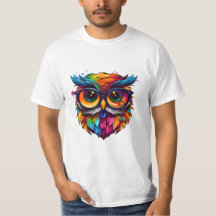 Owl Librarian: arte colorido de camisetas Grafites