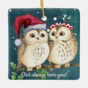 Owl Sempre Te Ama Enfeites de natal