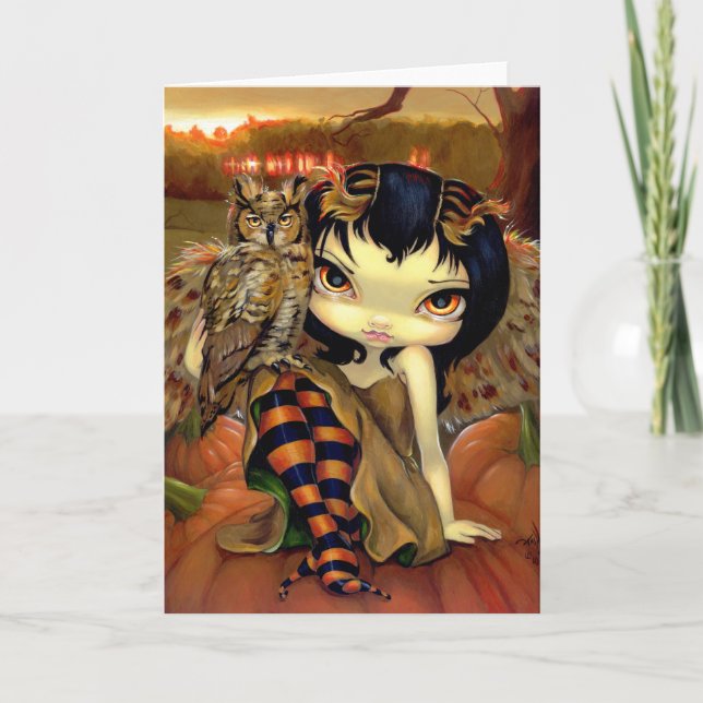 "Owlyn cartão no outono" (Frente)