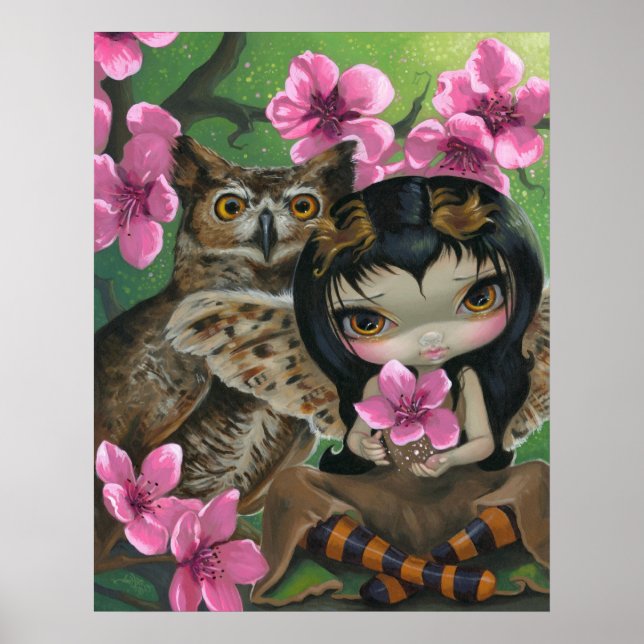 Owlyn no Springtime ART IMPRESSÃO Owl Fairy Primav (Frente)