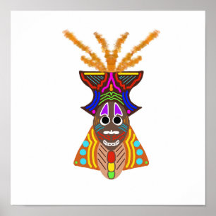 P69 - Colorful African Mask Poster