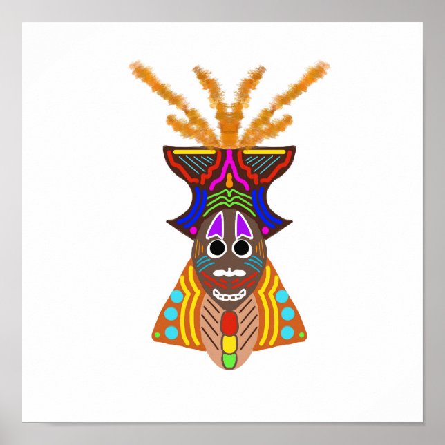 P69 - Colorful African Mask Poster (Frente)