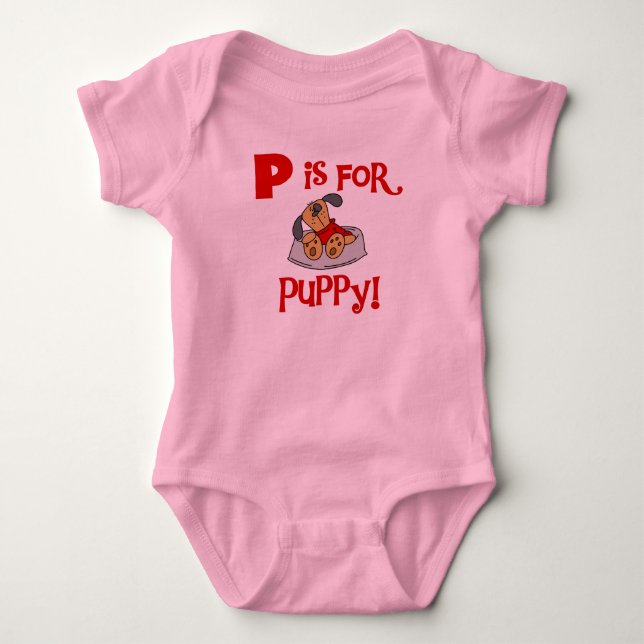 P é para o camiseta e os presentes do filhote de (Frente)