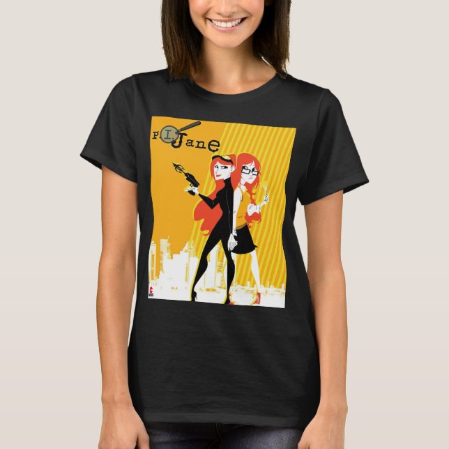 P. I. A camiseta clássica das mulheres negras de J (Frente)