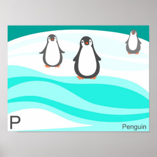 P para o Poster de pinguim