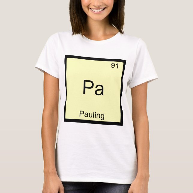 Pa - Camiseta Engraçada Símbolo Elemento Químico P (Frente)