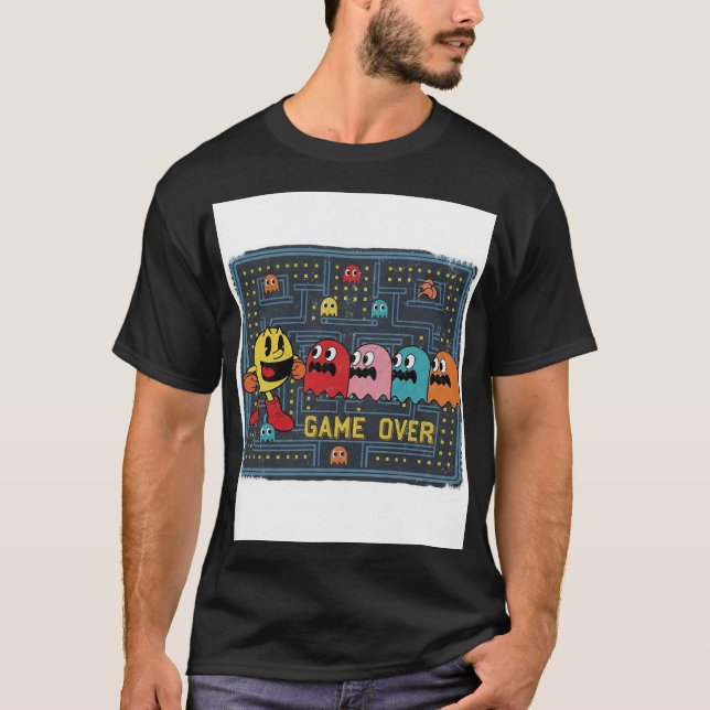 Pac-Man Game Over T-Shirt – Retro Arcade Gaming Te (Frente)