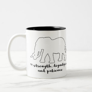 Paciência animal da caneca do elefante do