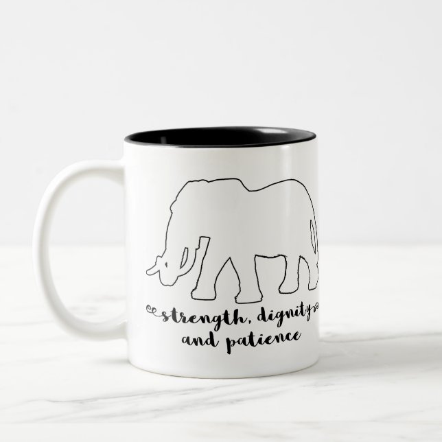 Paciência animal da caneca | do elefante do (Esquerda)