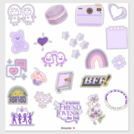 Pacote adesivo de melhor amigo/BFF, bonito e color