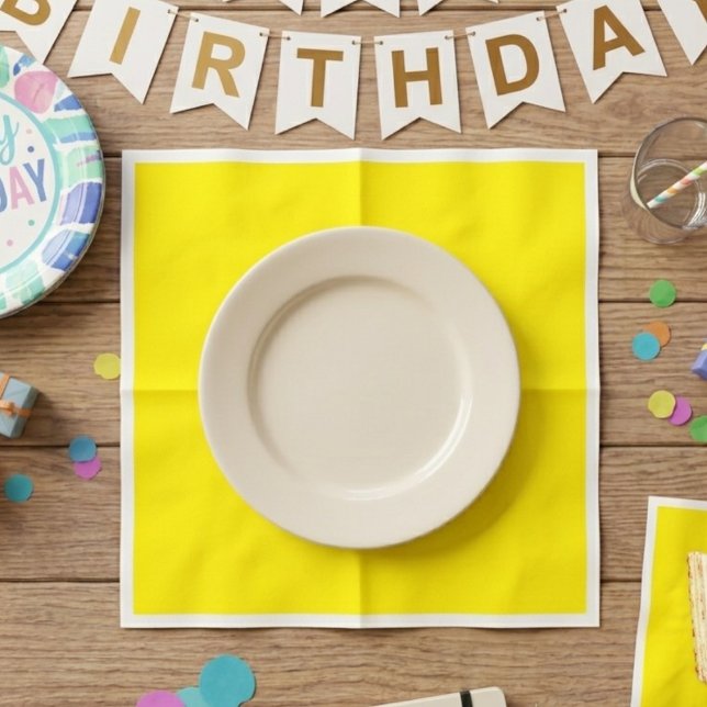 Pacote com 50 Guardanapos Amarelos de Cor Sólida (Criador carregado)