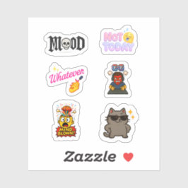 Pacote de adesivos - 5 adesivos de emoji de texto
