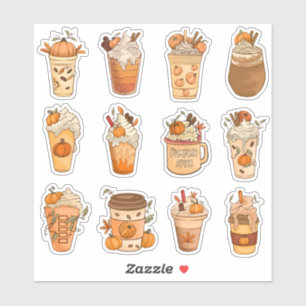Pacote de Adesivos de Café com Tempero de Abóbora