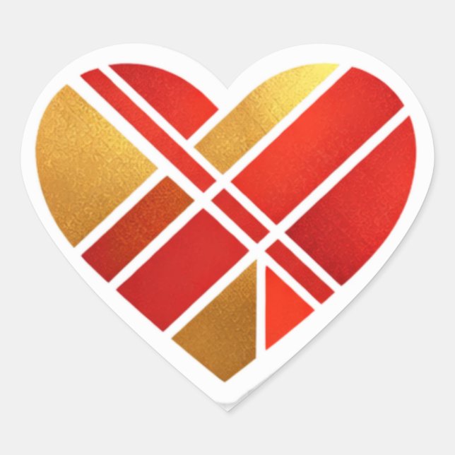 Pacote de Adesivos de Corações de Amor Geométricos (Frente)