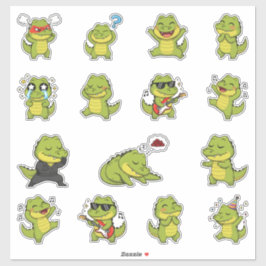 Pacote de Adesivos de Emoji de Crocodilo Fofo