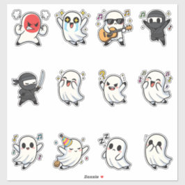 Pacote de Adesivos de Emoji de Fantasma Fofo