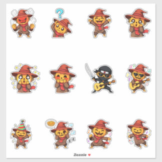 Pacote de Adesivos de Emoji Espantalho Fofo