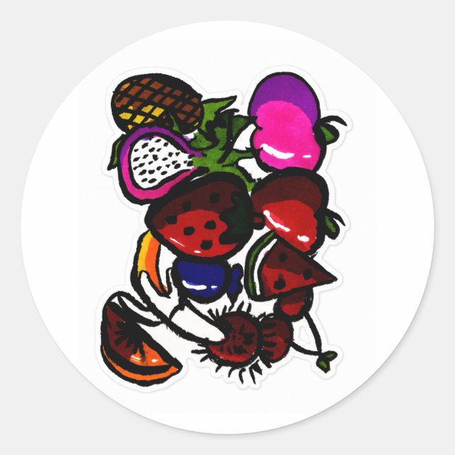 Pacote de Adesivos de Frutas Desenhadas à Mão – Tr (Frente)