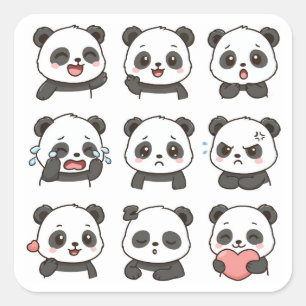 Pacote de adesivos de panda fofo 