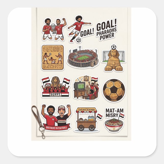Pacote de Adesivos do Dia de Jogo de Futebol Egípc (Frente)