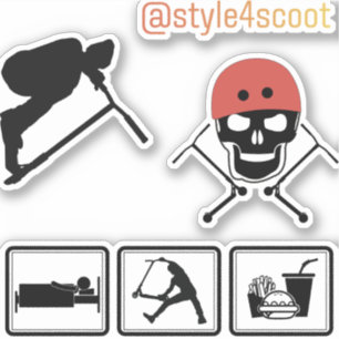 Pacote de adesivos do patinete de estilo livre 3