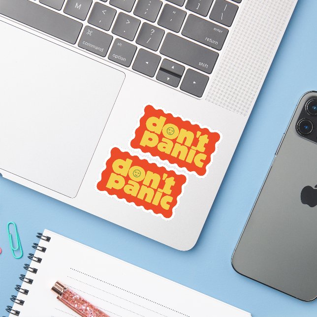 Pacote de Adesivos Don't Panic (Notebook com iPhone)