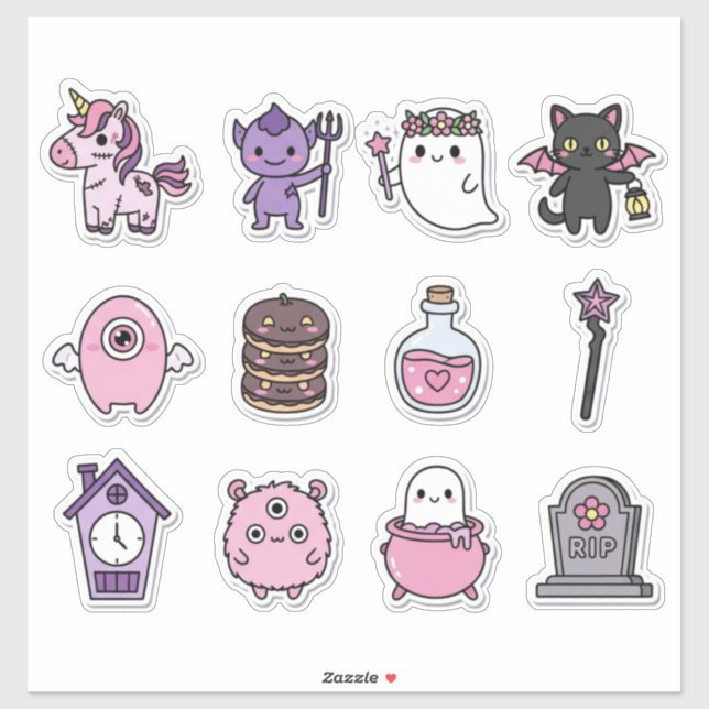 Pacote de Adesivos Haunt Pastel Místico (Folha)