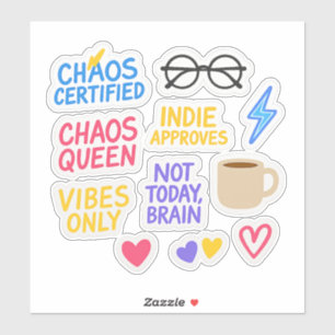 Pacote de Adesivos Indie Chaos - 10 Adesivos Die-C