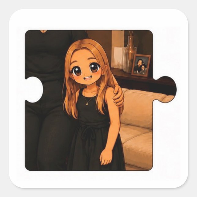 Pacote de Adesivos Kawaii para Família Combinando  (Frente)